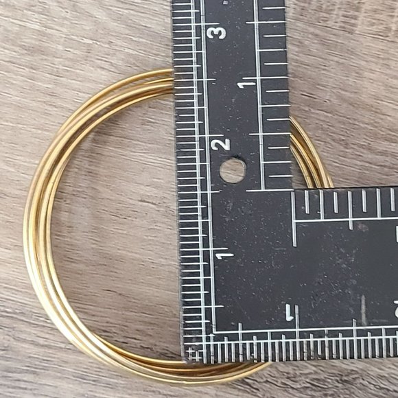 Goldtone Bangles Bangle Cluster Bracelet 7.75" Circumfrence Fashion Jewelry - Picture 5 of 5